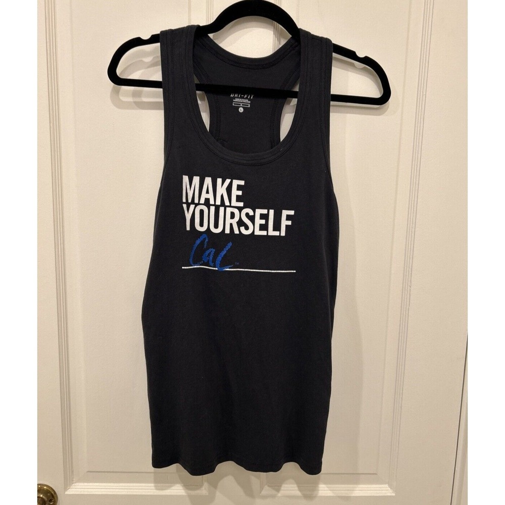 Nike Dri-fit Racerback Tank Top "Make Yourself Cal" UC Berkeley, Black, Large